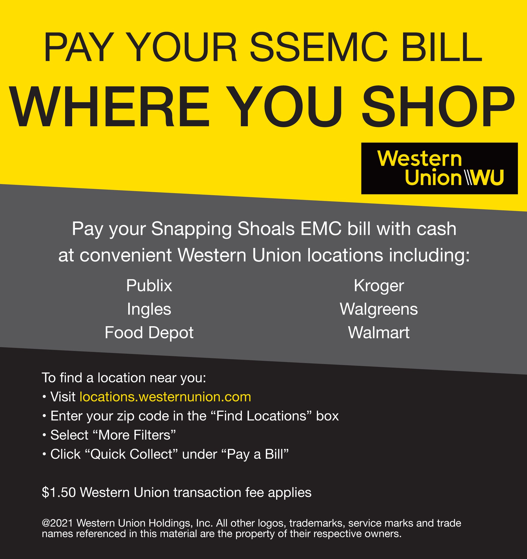 Pay Your SSEMC Bill Where You Shop Snapping Shoals EMC